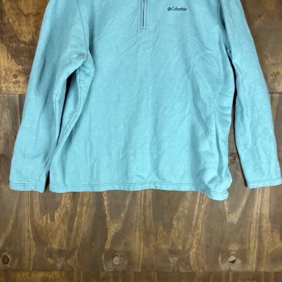 Columbia Mens Sweater Blue 1/4 Zip Long Sleeve Fleece Pullover XXL - Picture 3 of 12